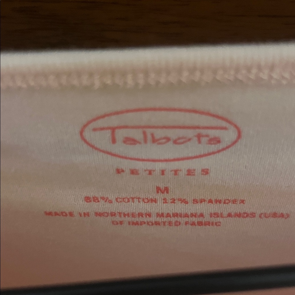 Talbots Soft Pink Long Sleeve Tee - Picture 2 of 3